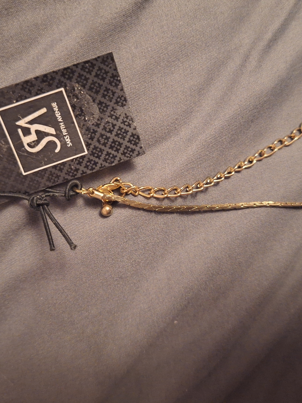 NWT Saks Fifth Avenue Gold-Tone Fringe Drop Necklace. - Picture 3 of 5